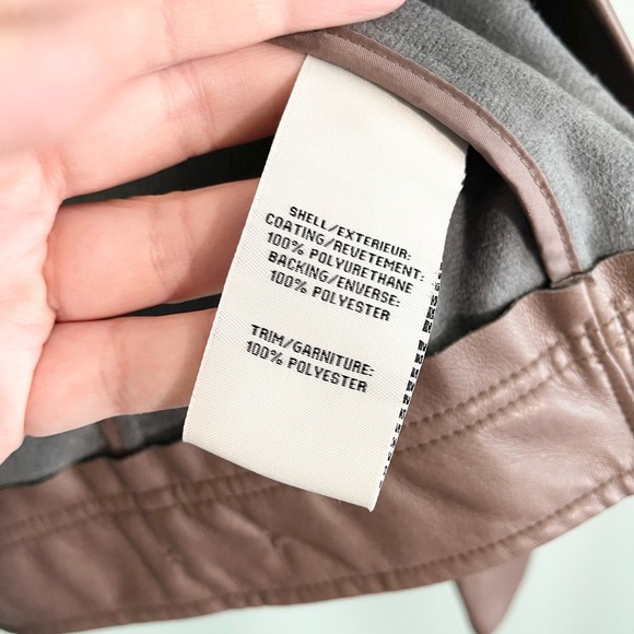 BAGATELLE Collection Women's Brown Faux-Ever Leather Cropped Jacket Large NWT - Picture 9 of 10